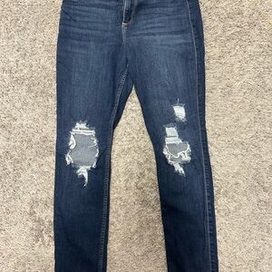 Hollister Dark Blue Distressed Skinny Jeans size 11R